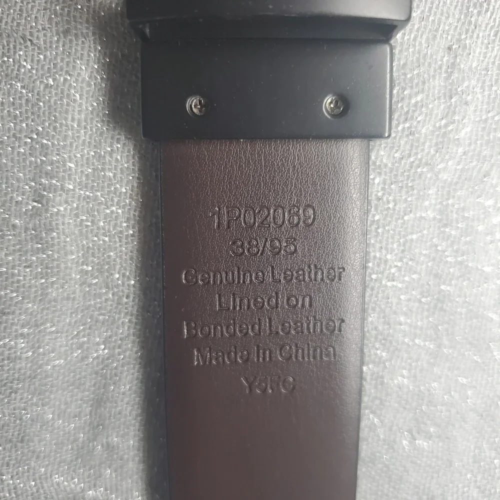Perry Ellis Mens Leather Belt Set 2-Pack Black Brown Tan‎ Size 38/95